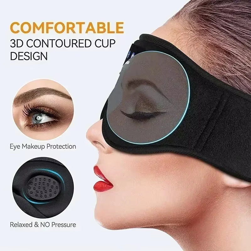 Experience Blissful Sleep with Our Bluetooth 3D Sleep Mask Featuring Built-In HD Speakers for Ultimate Comfort and Serenity