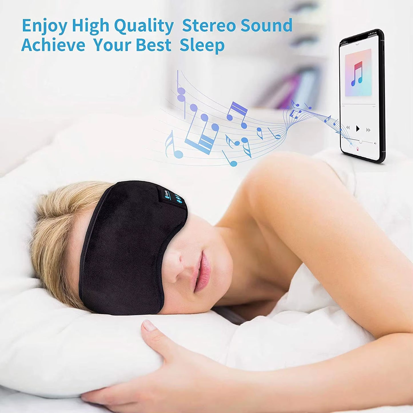 Experience Ultimate Comfort: Bluetooth Sleep Headphones Eye Mask with Built-In Speakers for Relaxation and Travel